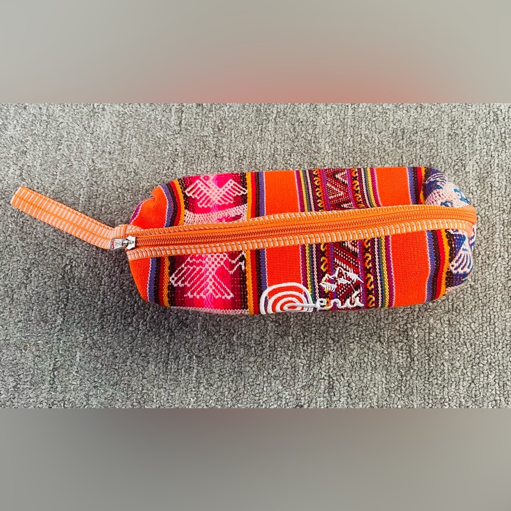 Peruvian Orange Cloth Pencil Case